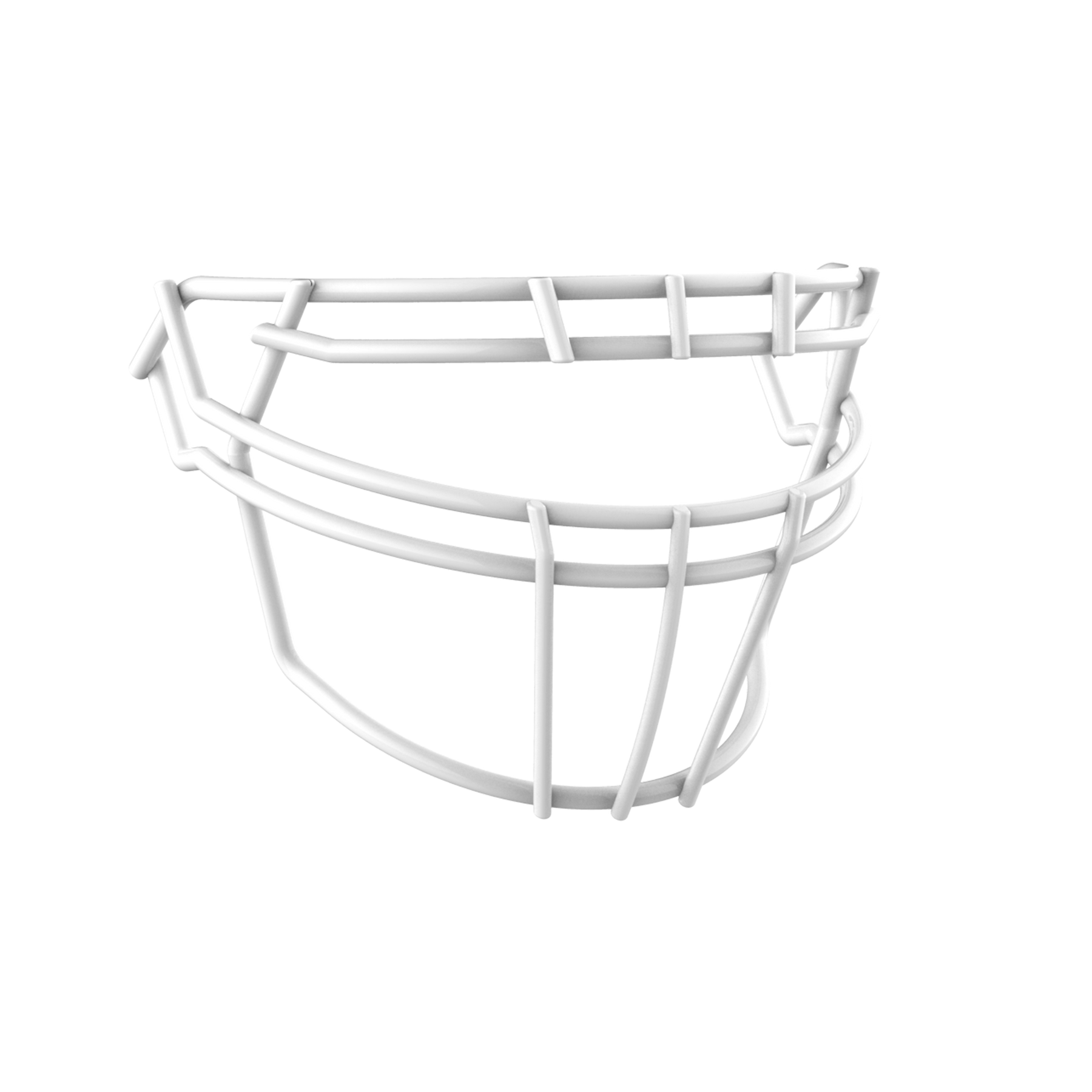 Schutt F7 white raised brow faceguard with tapered design for football helmets