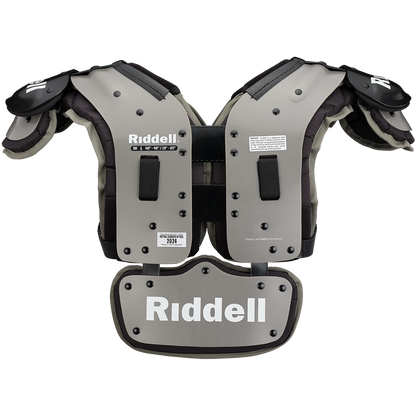 Riddell Smoke SK 2024 football shoulder pads with flat design, swivel front, swim cut arches, and back plate for skilled positions