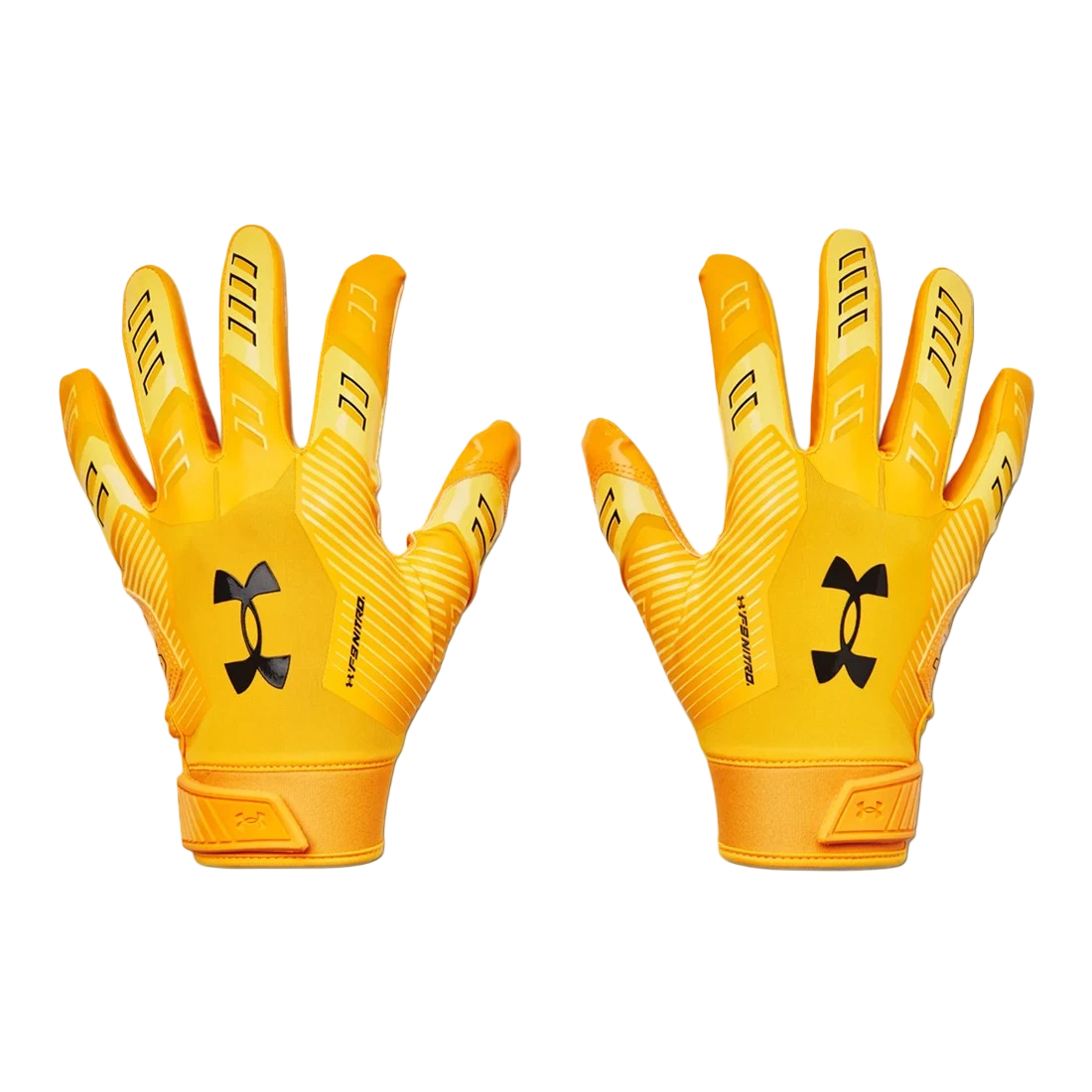 Under Armour F9 Nitro Color Rush football gloves - palm grip view