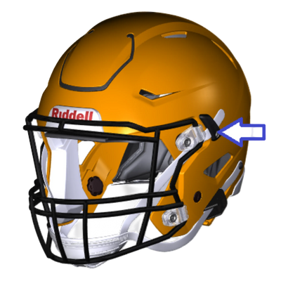 SpeedFlex Strap-Loc Black — installed on helmet chinstrap