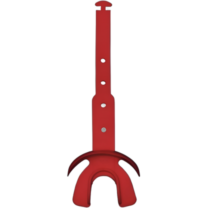 Red Reyrr Hypervent Mouthguard with adjustable strap for advanced breathability and protection in sports.