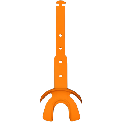 Orange Reyrr Hypervent Mouthguard with adjustable strap and ventilation holes for breathability.