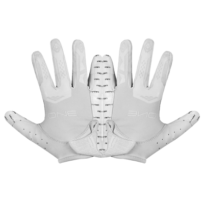 White Reyrr ONE gloves with advanced GripTack Pro technology and breathable nylon back for athletic performance