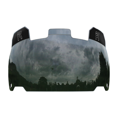 Reyrr VISION Midnight Black football visor, 9.2% VLT, bright sun, fits Riddell, Schutt, Xenith, and VICIS helmets
