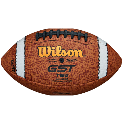 Wilson GST Composite TDS official football front view with composite leather and white laces