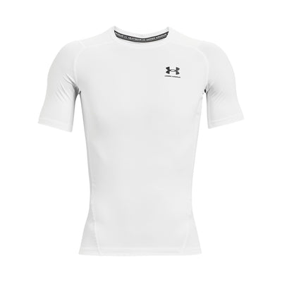 UA HeatGear Men's Compression Short Sleeve - White, front
