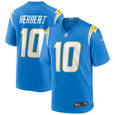 Justin Herbert Chargers Game Jersey back view