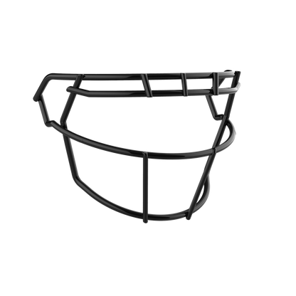 Schutt F7 ROPO SW NB black football faceguard with raised brow design for impact deflection and tapered shape for improved motion.